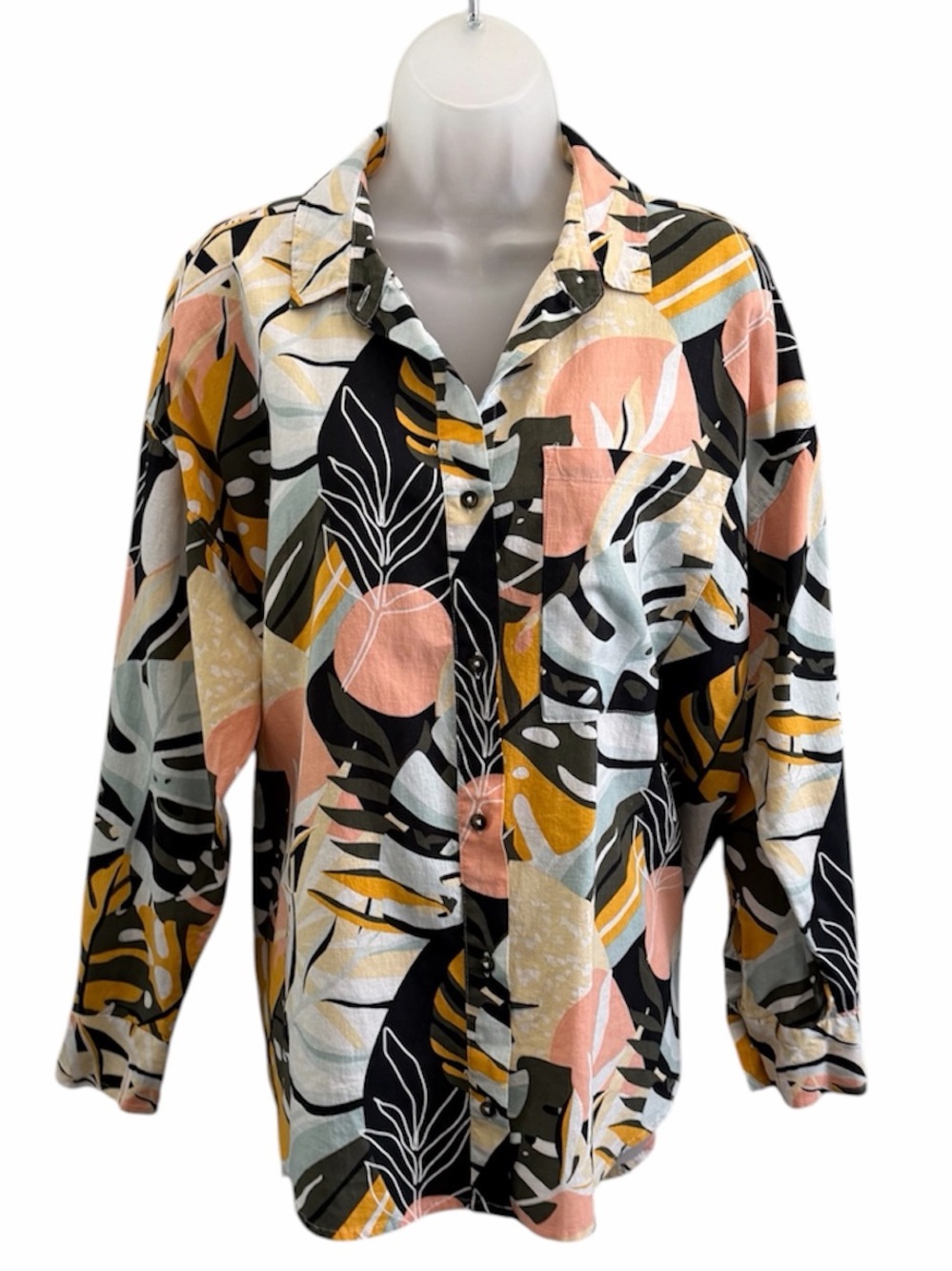 Calla Co Tropical Print Button-Up Shirt